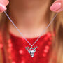 Sterling Silver Christmas Origami Reindeer Necklace, thumbnail 1 of 4
