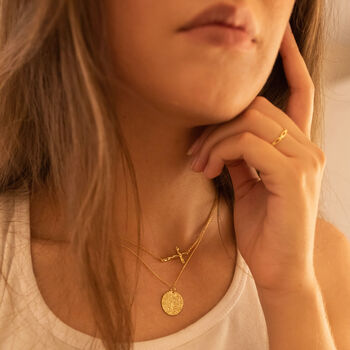 Dainty 14 K Gold Cross Choker Necklace, 4 of 8