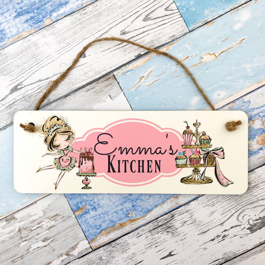 Personalised Baking Themed Wooden Kitchen Sign, 1 of 3