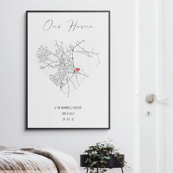 New Home Gift Personalised Housewarming Map Print, 2 of 5