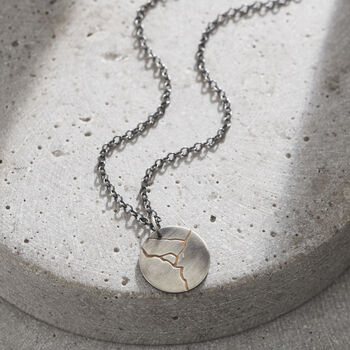 Personalised Men's Kintsugi Disc Necklace, 6 of 9