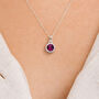 Personalised Sterling Silver February Amethyst Birthstone Necklace, thumbnail 1 of 12