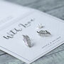 Dancing Feather Sterling Silver Stud Earrings, thumbnail 3 of 10