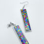 Long Disco Earrings Handmade With Colourful Sparkles, thumbnail 3 of 10
