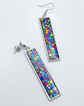 Long Disco Earrings Handmade With Colourful Sparkles, 3 of 10