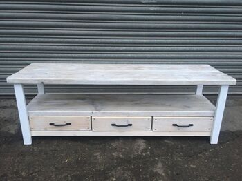 Industrial Reclaimed Tv Unit With Drawers White 331, 2 of 4