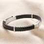 Personalised Stainless Steel Braided Leather Bracelet, thumbnail 5 of 9