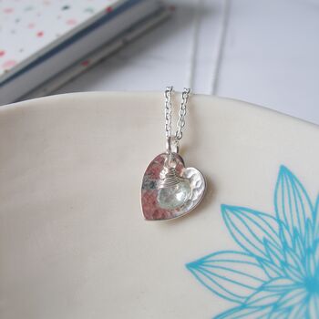 Aquamarine Heart Necklace, 2 of 6