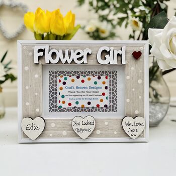 Personalised Flower Girl Gift Photo Wedding Frame, 3 of 8