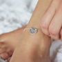 Engraved Silver Oval Anklet, thumbnail 1 of 5