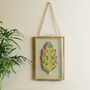 Gold Framed Leaf Embroidery Art, thumbnail 1 of 7