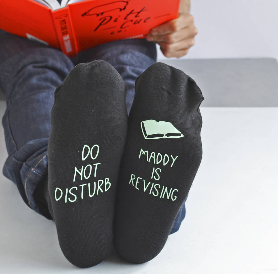 Personalised Do Not Disturb Revision Socks By Solesmith