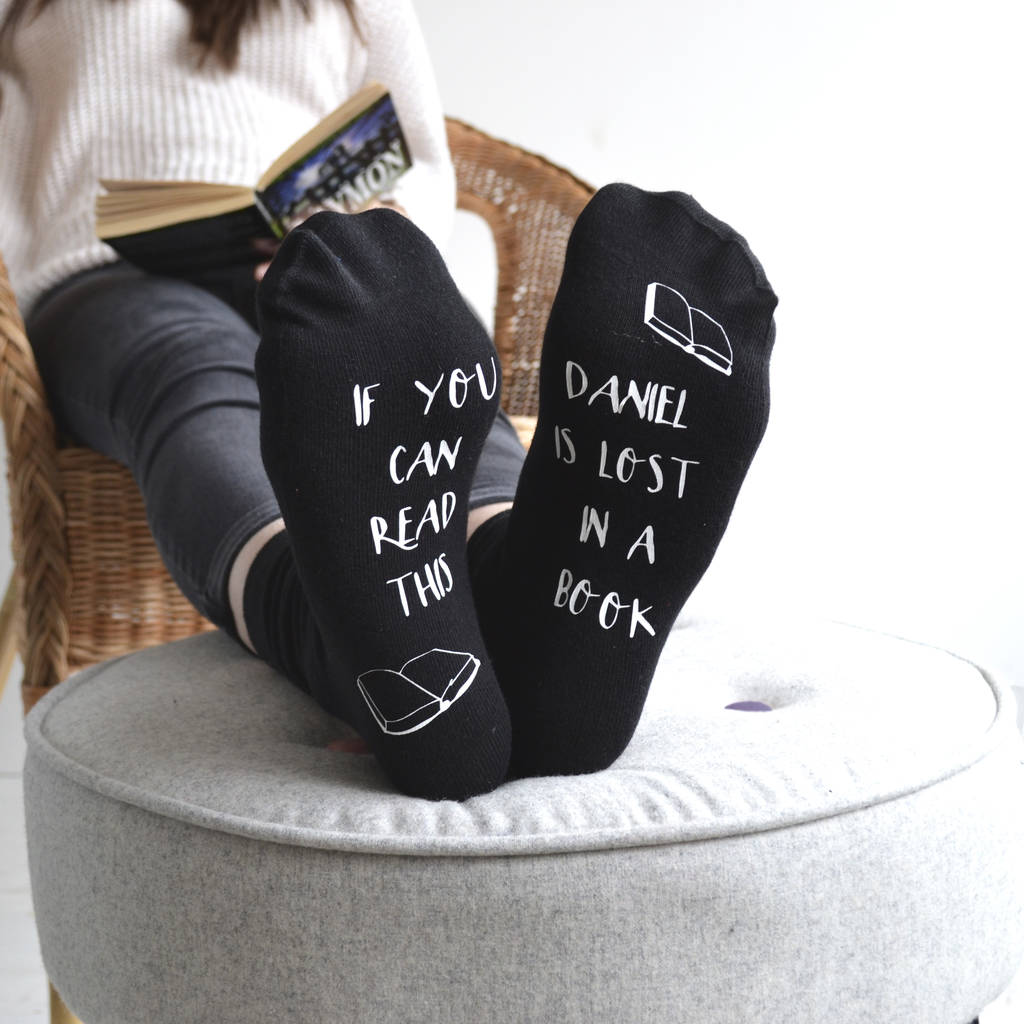 Personalised Lost In A Book Reading Socks, 1 of 3