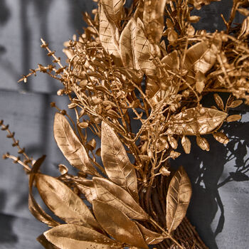Metallic Magic Champagne Gold Christmas Wreath, 3 of 5