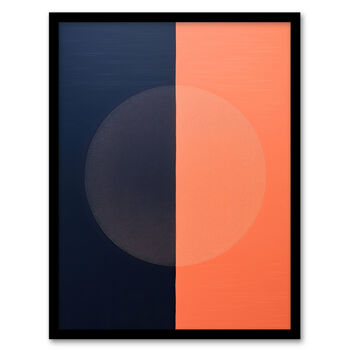 Pumpkin And Blue Slate Abstract Peach Wall Art Print, 5 of 6