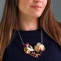Goldfinch And Teasel Statement Necklace, thumbnail 2 of 5