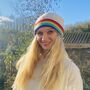 Cream Cashmere Hat Rainbow Cashmere Hat, thumbnail 1 of 2