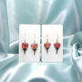 Rose Bud Pressed Flower Silver Or Gold Earrings, thumbnail 7 of 11