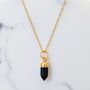 The 'En Pointe' Black Onyx Gold Plated Necklace, thumbnail 3 of 5