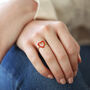 Red Enamel Heart Outline Ring In Sterling Silver, thumbnail 9 of 12