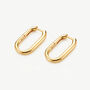 Dainty Small Oval Hoop Earrings In 18k Gold, thumbnail 2 of 4