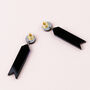 Red And Pink Chevron Statement Earrings, Geometric Acrylic Jewellery, thumbnail 3 of 6