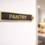 Decorative Brass Pantry Door Sign Plate With Black Finish, thumbnail 6 of 7