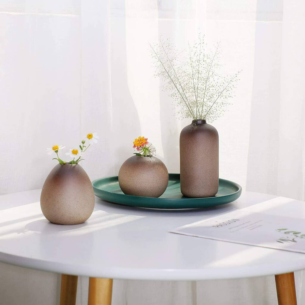 Ceramic Flower Vases Set Of Three, 1 of 3