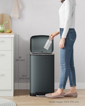 30 L Steel Pedal Bin With Soft Close Lid, 3 of 9