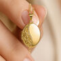 Personalised Solid 9ct Yellow Gold Filigree Milgrain Locket, thumbnail 1 of 10