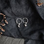 Moon And Star Huggie Hoop Earrings, thumbnail 4 of 6