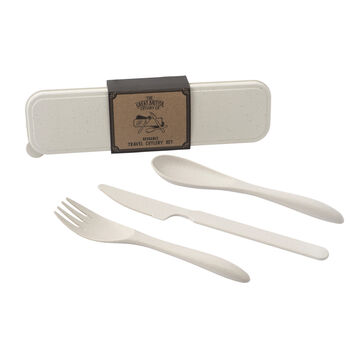 Eco Friendly Cream Wheat Travel Cutlery Set, 3 of 7