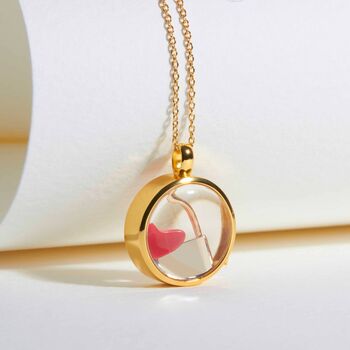 Floating Round Memory Locket 18 K Gold Plate, 2 of 12