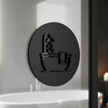 Bathroom Door Sign With Raised Bath Design, 5 of 7