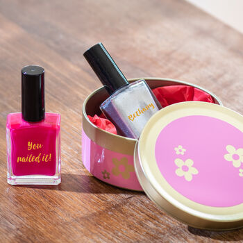 Personalised Nail Polishes In Ditsy Tin, 2 of 3