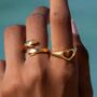 Open Heart Ring, Sterling Silver Or Gold Plated, thumbnail 4 of 8