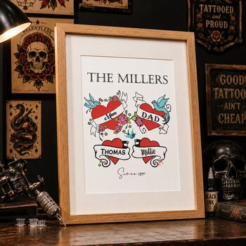 Personalised Family Tattoo Style Print, 2 of 6