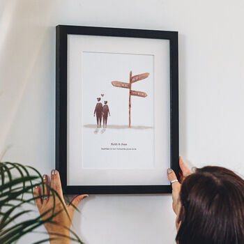 Personalised Signpost Couple Print, 2 of 6