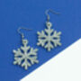 Snowflake Glitter Earrings, thumbnail 1 of 10