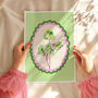 Sweet Pea Art Print Green, thumbnail 5 of 5