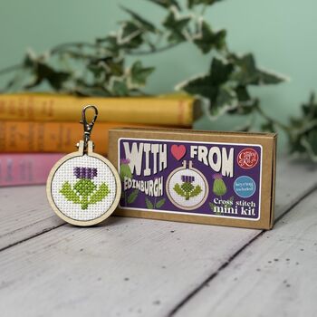 With Love From Edinburgh Thistle Mini Matchbox Cross Stitch Kit, 4 of 5