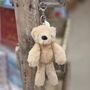 Hudson The Plush Light Brown Teddy Bear Keyring, thumbnail 1 of 2