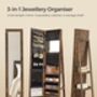 Swivel Mirror Jewellery Cabinet Lockable Jewel Armoire, thumbnail 3 of 8