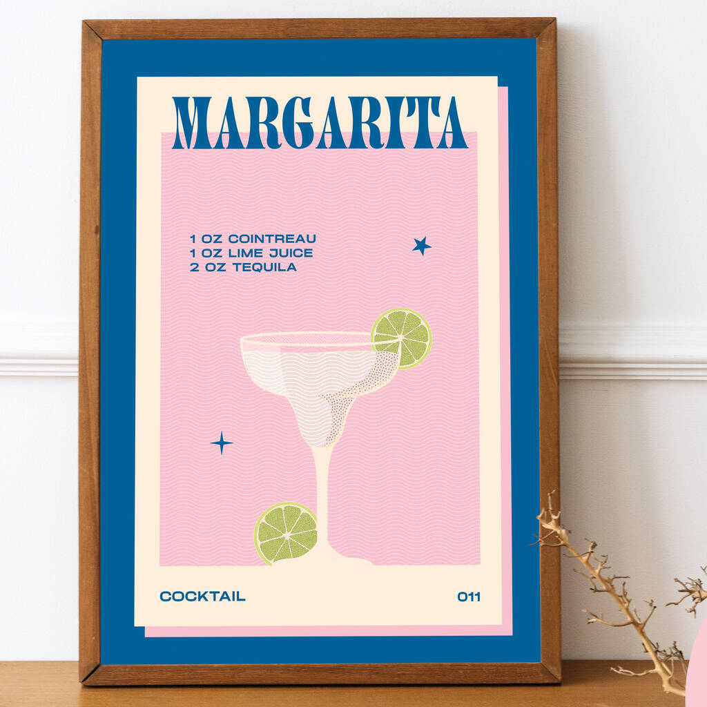 Retro Margarita Cocktail Print, 1 of 5