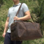 Genuine Leather Holdall Luggage In Brown, thumbnail 2 of 12