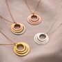 Triple Eternal Ring Pendant Personalised Necklace, thumbnail 6 of 12