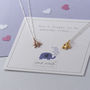 Elephant Necklace Sterling Silver, Gold And Rose Gold, thumbnail 5 of 12