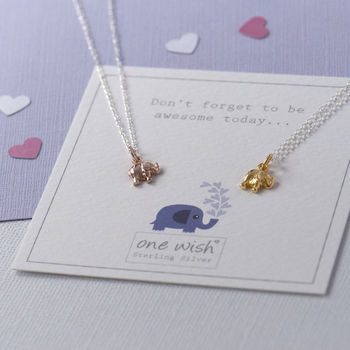Elephant Necklace Sterling Silver, Gold And Rose Gold, 5 of 12