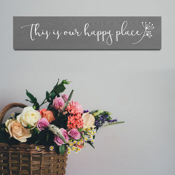 Handcrafted Wooden 'Happy Place' Sign, 4 of 4