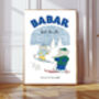 Babar The Elephant Skiing Nursery Print, thumbnail 1 of 3